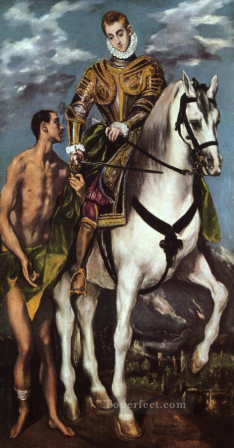 St Martin and the Beggar Mannerism Spanish Renaissance El Greco Oil Paintings